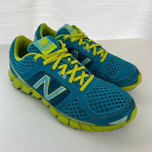 New Balance 750 v1 Running Shoes Womens 9B Blue Green W750BB1 Mesh Low Top Laces - Picture 1 of 16